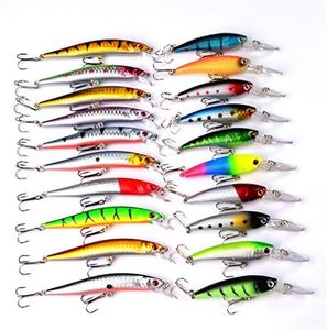 CHSEEO 20 Piece Wobbler Artificial Bait Set Fishing Bait Trout Bait Fishing Hooks Perfect for Pike Zander Fishing Perch Trout Cod Swimbait Jerkbait Fishing Accessories Fishing Set #3