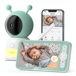 BOIFUN Video Baby Monitor WiFi, 5 Inch 3MP Display & 360° Camera with Night Light, Phone App Control & LCD Monitor, Auto Tracking, AI Motion & Sound Detection, 3000mAh Battery, 2-Way Audio