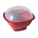 Nordic Ware 60135 Pro Pop BPA-Free Plastic Popper, 16 Cup Capacity Microwave Popcorn Bowl, Premium Kitchen Accessories, Made in The USA, Red