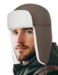 Outddor Shaping Trapper Hat for Men Women Water Resistant Trooper Hat Windproof Ushanka Ear Flaps Warm Winter Outdoor Hats, Chocolate Brown, One size