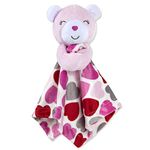 Minky Snuggle Blankets – Animal Character Loveys for Babies (Pink/White)