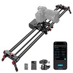 NEEWER 31.5"/80cm Motorized Camera Slider, App Wireless Control Carbon Fiber Dolly Rail Slider, Support Video Mode, Time Lapse Photography, Horizontal, Tracking and 120° Panoramic Shooting (ER1-80)