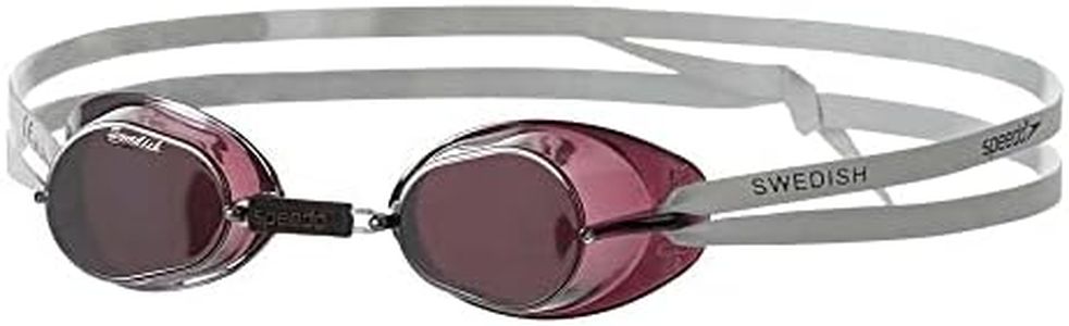 Speedo Swedish Mirror Lunettes de natation pour Mixte Adulte, Gris/Argent, One Size