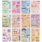 60 Sheets Family Friend Theme Scrapbooking Sticker Decals Waterproof Vinyl Scrapbook Stickers Set Scrapbook Supplies Photo Album Decor for Planner Embellishment Art Craft Kits Project Memories