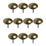 Yinpecly 100Pcs Antique Upholstery Nails Tacks 0.75" Head Dia Metal Round Thumb Push Pins, for Furniture Decorative Sofa Headboards Chair Hardware Cork Board Green Patina Tone