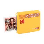 KODAK Mini 3 Retro Portable Photo Printer - White, Compatible for iOS, Android & Bluetooth Devices, Real Pho (Printer + 8 Sheets, Yellow)
