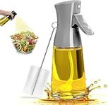 Oil Sprayer for Cooking -180ml Glass Olive Oil Sprayer Bottle with Brush,Thick Glass, Large Range, Strong Spray Force