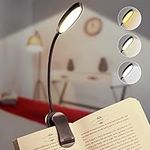 owwasd Book Light, 10LED Reading Light 3 Eye-Protecting Modes Book Lamp(Warm&Cool White Light) -Stepless Dimming, Rechargeable, 4-Level Power Indicator, Flexible Clip on Reading Light