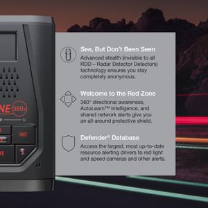 ESCORT Redline360c Radar Detector – Long Range, Bluetooth, OLED Display