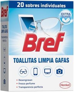 Bref Toallitas Limpiadoras para Gafas, Smartphones, Cámaras, Espejos y otros Dispositivos y Superficies 20 Unidades