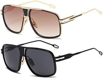 AEVOGUE Sunglasses For Men Goggle Alloy Big Frame Metal Punk Style Shield AE0336