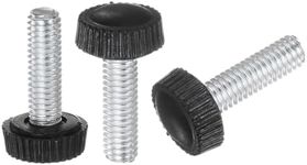 uxcell 20pcs M6 x 20mm Metric Male Thread Knurled Knobs, Thumb Screw Clamping Knobs Grip Plastic Handle Hand Knobs with Threaded Stud, Black