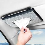 ENG Bling Sun Visor Car Tissue Box Hanging with Crystal Diamond Leather Auto Napkin Tissue Hanging Bag Holder for Car Accessories, Black