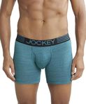 Jockey Men's Microfiber Breathable Mesh Nylon Boxer Brief with Enhanced Cooling & Anti Chafe - Designed for Workouts & All Day Wear MM06_Ocean Depth_L