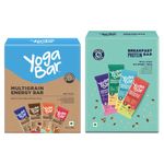 Yogabar Multigrain Energy And Breakfast Bar Combo Yogabar Multigrain Energy Bars 380Gm Pack (38G X 10) Yogabar Breakfast Protein Variety Bars - 300Gm, 6 X 50 G (Box Of 6 Bars)