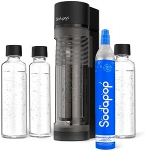 Sodapop Wassersprudler Logan Starterset mit CO₂-Zylinder und 3x Glasflasche, Matt Schwarz, Höhe 42,6 cm