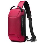 Red Lemon BANGE Multifunctional Waterproof Anti-Thief Sling Bag with USB Charging (Red)