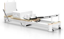 Foverós Pilates Reformer Machine, Foldable Pilates Machine,Pilates Fitness Equipment for Home and Studio (White)