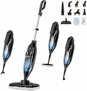 Amzart Steam Mop, 12-in-1 Powerful Handheld Steam Cleaner Detachable Steam Mops for Floor Cleaning, 565ML Removable Tank, 23FT Power Cable, MultiPurpose Steamer for Hardwood, Tile, Grout, Furniture