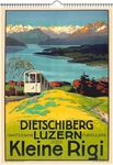 2025 Wall Calendar [13 pages 8"x12"] Travel Europe by Train Vintage Travel Posters Retro Ads Commercials