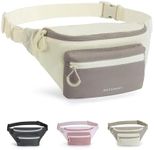 BAGSMART Fanny Packs for Women Men Crossbody Waist Bag with Adjustable Strap Belt Bag for Running Sport Travel Hiking, Beige