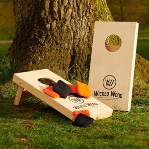 Offizielles Cornhole Set 90x60 - Red Zone - 2 Bretter - 2x4 Taschen - Schutzhülle (60x30 Mini Set)