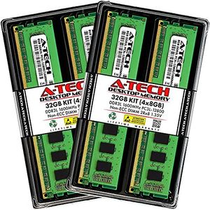 32GB kit (8GBx4) DDR3 PC3-12800 DESKTOP Memory Modules (240-pin DIMM, 1600MHz) Genuine A-Tech Brand
