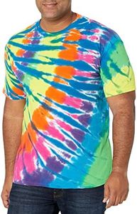 Liquid Blue Rainbow Blue Streak Tie Dye Short Sleeve T-Shirt, Multi Colored Tie Dye, Small