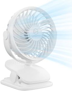 Battery Operated Clip on Fan and Desk Fan 2 in 1, Rechargeable Battery Fan Portable Baby Stroller Fan, USB or Battery Powered, Small Personal Fan for Camping, Tent, Car, Dorm (White)