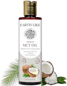 Earth Like MCT Oil 200ml | 100% Pure Medium Chain Triglycerides from Coconut Oil For Energy & Metabolism Boost | Quick Energy Source for Keto & Low-Carb Lifestyles | Easy Daily Nutrition Oil