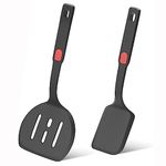 Silicone Turner Spatula Set -VOVOLY Kitchen Spatulas for Nonstick Cookware - Cooking Utensils for Flipping Eggs & Pancakes -Seamless- 600°F Heat-Resistant Turners