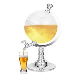 Globe Shaped Beverage Dispenser, 3.5 Liter Large Spherical Beverage Dispenser, Novelty Drink Dispenser for Bar, Party, Dining Table, Home Decoration