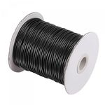 uxcell 2mm Waxed Polyester String Cord 78M (85-Yards) Beading Thread Crafting Rope for Jewelry Making Bracelet Necklace Weaving, Black