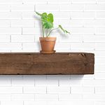 Fireplace Mantel, Rustic, Shelf, Floating Mantle, Real Wood, Beam, URBANDI (Provincial, 48Lx6Hx8D)