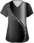 Printed Scrub Tops Women Print Stretchy Design Womens Plus Size Scrubs for Women Nursing Shirts uniformes de enfermeras de Mujer with Pockets 74