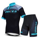 sponeed Cycling Men Shorts Road Bike Jerseys Tops US S Black Blue