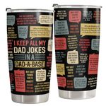 34HD Christmas Gifts for Dad, Dad Jokes Tumbler 20 Oz Stainless Steel with Lid, Dad Jokes Coffee Mug, New Dad Bonus Dad Gifts, Birthday Gifts for Dad