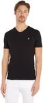 Calvin Klein Jeans Men's Embro Badge V-Neck TEE J30J325212 S/S Knit Tops, Ck Black, XL