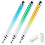 Amaxiu 2 In 1 Stylus Pens For Laptop Touch Screens,3 Pcs Gradient Color Stylus Pencil With Transparent Disc&Silicone Tip High Sensitivity Fine Point Stylus Pen Compatible With All Touch Devices