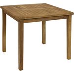 Sunnydaze Solid Teak Outdoor Dining Table - Light Brown Wood Stain Finish - Square - 32 Inches Long - Patio, Deck, Lawn, Garden, Terrace or Backyard Use
