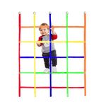 GAITWIN Climbing Cargo Net,Ninja Warrior Obstacle Course for Kids,Rope Net Ladder Monkey Bars for Rock Wall Jungle Gyms Playground Ribbon Training for Indoor and Outdoor Swing Set Tree House