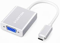 LENTION USB C to VGA Adapter, USB Type C to VGA Cable Converter Compatible MacBook Pro 13/15 (Thunderbolt 3 Port), MacBook Air 2018, Chromebook, Acer, More (Silver)