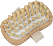 Natural Wooden Lymphatic Drainage Tool - Rectangular Body Massager with Nodules for Cellulite, Muscle Relief & Circulation - Easy-Grip Hand Strap Design