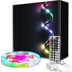 phopollo Led Strip Light, 5m Led Light with 44 Keys Remote, Flexible 12V 5050 RGB Colour Changing Strip Light for Bedroom,Party