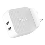 Dual USB Wall Charger 24W by Playa (Home Charger Compatible with iPhone, Samsung, Google, iPad, AirPods, and more) White