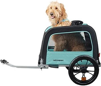 Retrospec Rover Hauler Pet Bike Trailer - Small & Medium Sized Dogs Bicycle Carrier - Foldable Frame with 16 Inch Wheels - Non-Slip Floor & Internal Leash - Blue Ridge, One Size