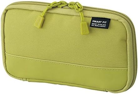 LIHIT LAB Compact Pen Case (Pencil Case), Water & Stain Repellent,3.5" x 6.5'', Green (A7687-6)