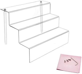 Combination of Life 30.5x21.6x22.2cm 3 Step Stair Display Perfume Organizer Acrylic Riser Display Shelf for Pops,Amiibo Figure,Cupcake,Collection