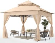 ABCCANOPY Pop Up Gazebo 11x11 - Outdoor Canopy Tent with Mosquito Netting for Patio Garden Backyard (Khaki)