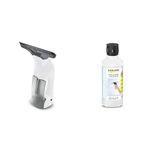 Bundle of Kärcher WV 1 Window Vac, Battery Running Time: 20 min, LED Display for Battery Status, Dirty Water Tank: 100 ml, Weight: 0.5 kg + Kärcher Window Cleaner Concentrate RM 500